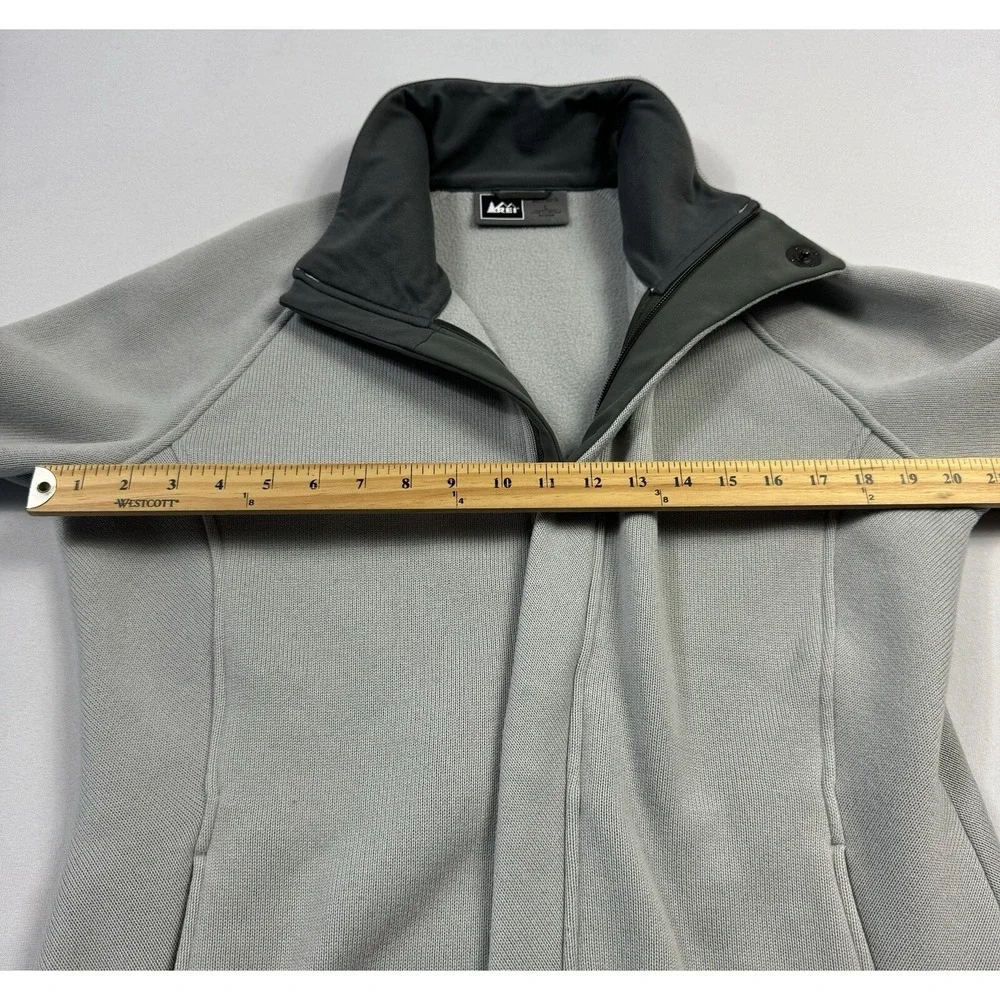 REI Women's Sweater Jacket Full Zip Long Sleeve Polyester Gray Women's Large‎